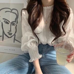 Puffy Long Sleeve Lacey Shirt Women’s XS